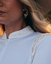 Le Fash Ettie Lace Long Sleeve - WHITE - Vision Saddlery