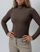 TKEQ the CHLOE High Collar Technical Top - ESPRESSO - Vision Saddlery