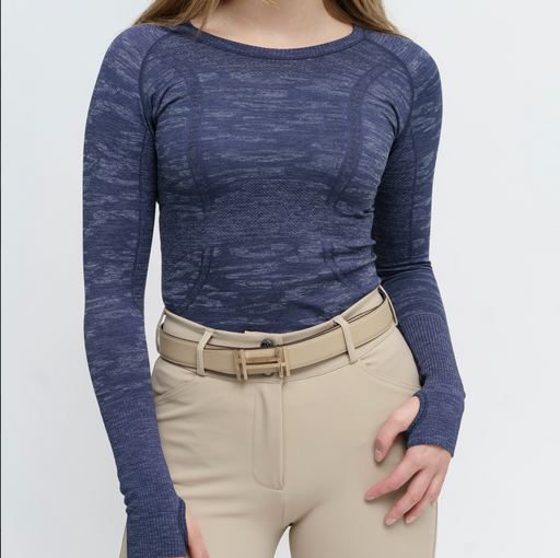 TKEQ Kennedy Seamless Long Sleeve - NAVY CAMO - Vision Saddlery