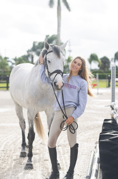 TKEQ "EQUESTRIAN ATHLETICS" Sweatshirt - GREY/ORCHID