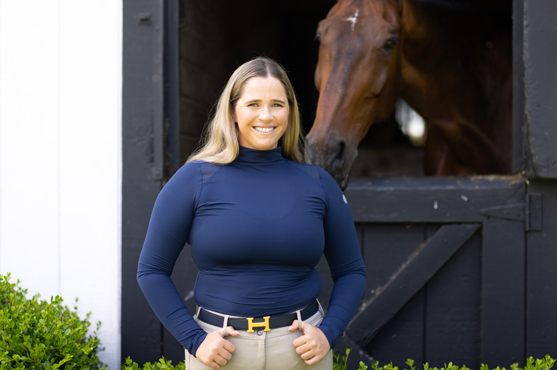 TKEQ the CHLOE High Collar Technical Top - INK - Vision Saddlery