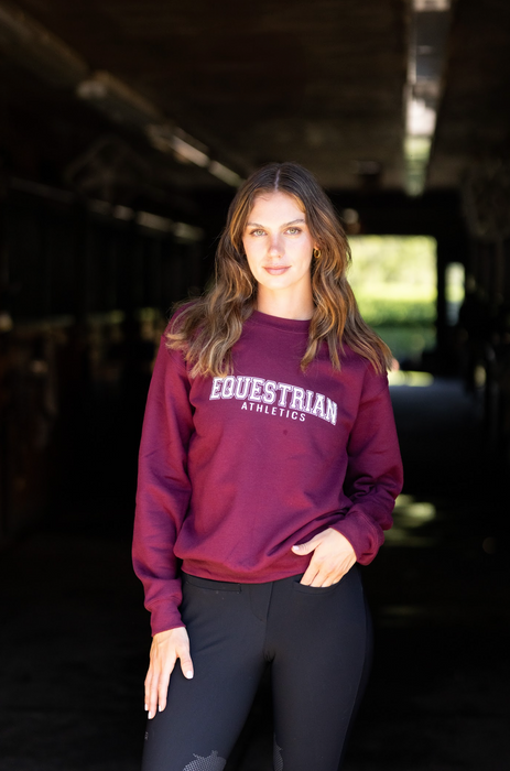 TKEQ "EQUESTRIAN ATHLETICS" Sweatshirt - BURGUNDY