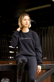 TKEQ Embroidered "Equestrian" Sweatshirt - BLACK - Vision Saddlery