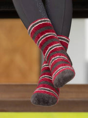CLEARANCE LeMieux MINI Sabrina Stripe Fluffy Socks -EMBER - Vision Saddlery