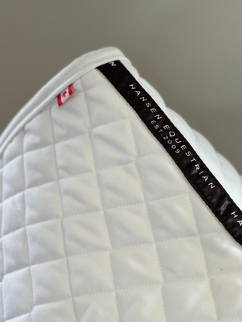 Hansen High Profile Jumper Saddle Pad White/ White - Vision Saddlery