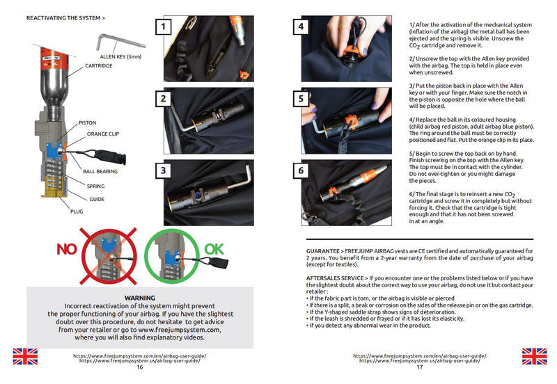 FreeJump X'AIR SAFE Replacement Cartridge/ Canister -2 sizes - Vision Saddlery