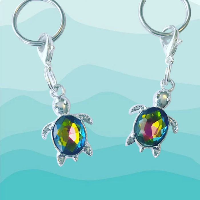 MBC Bridle Charm - Turtle Rainbow Crystal