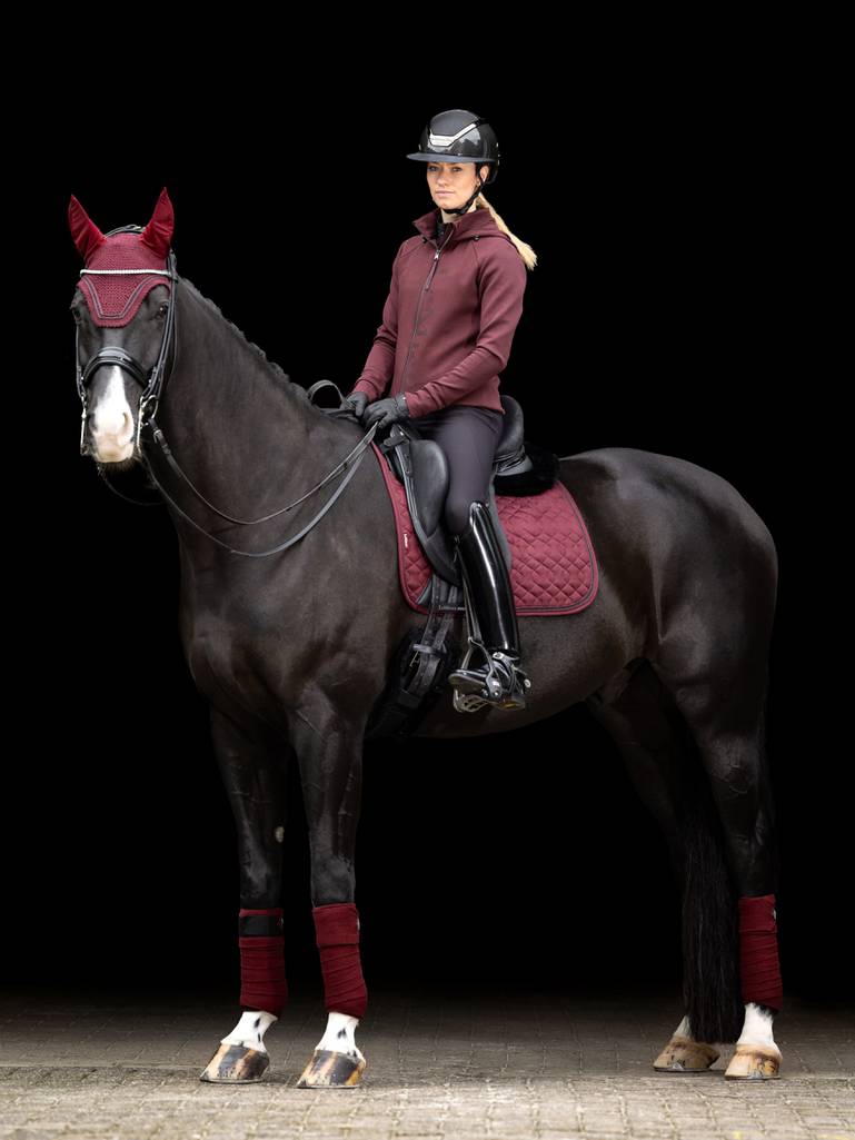 LeMieux Crystal Fly Hood - BURGUNDY - Vision Saddlery