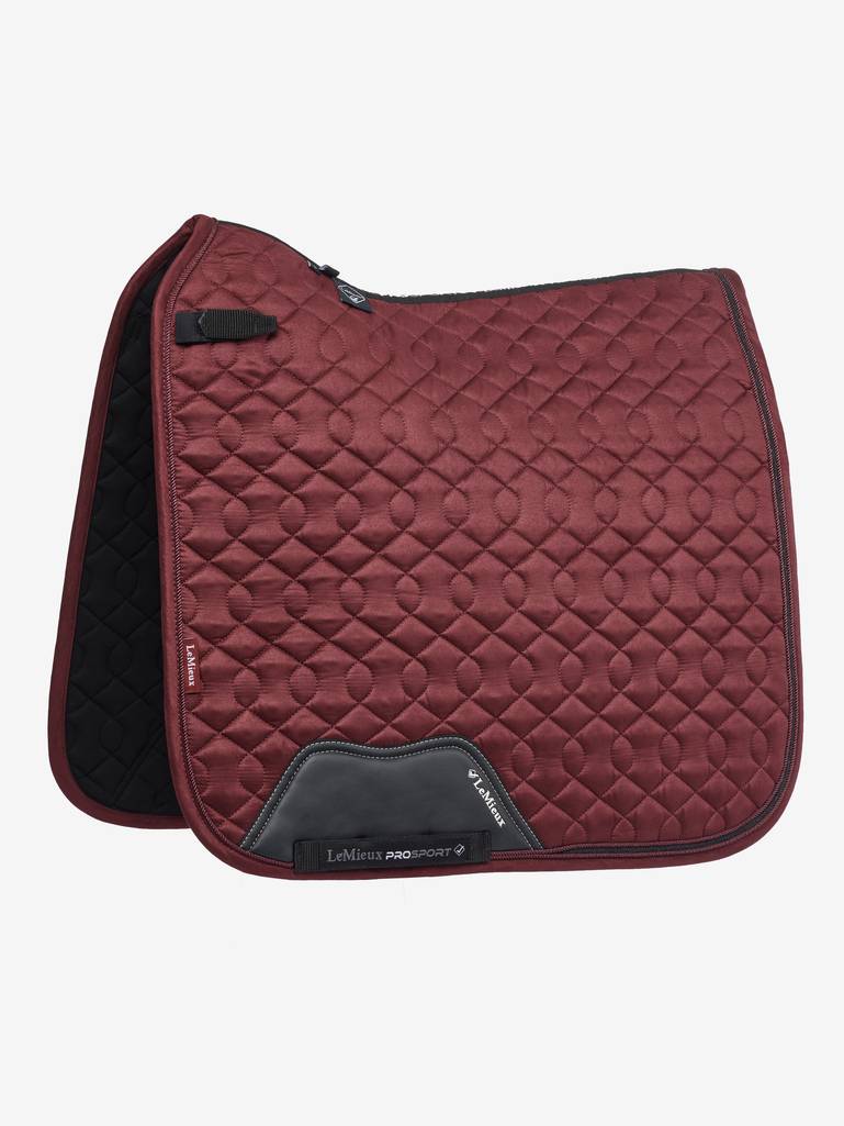LeMieux Crystal Suede Dressage Saddle Pad - BURGUNDY - Vision Saddlery