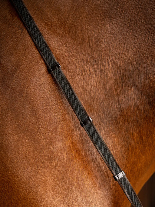 LeMieux rubber grip Continental reins in Havana leather with textured rubber grips for secure riding control.