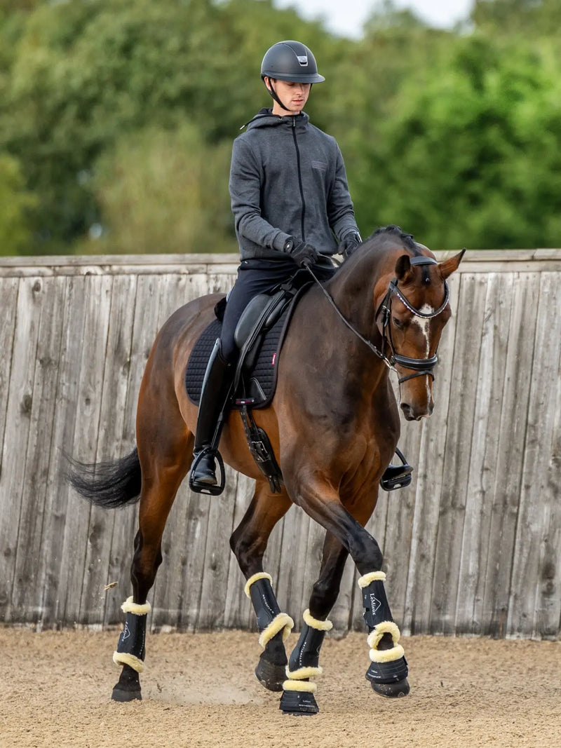 *CLEARANCE* LeMieux Motionflex Dressage Boot with Fleece Edge Black/Natural Large