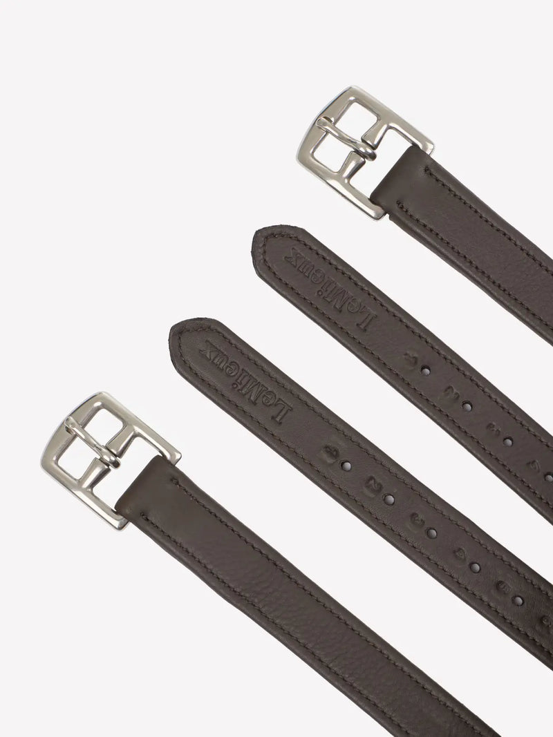 Lemieux Childrens Stirrup Leathers Brown 115cm/ 46" - Vision Saddlery