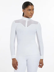 LeMieux Emily Long Sleeve Show Shirt- WHITE - Vision Saddlery