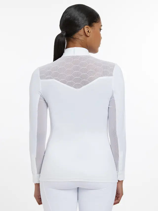 LeMieux Emily Long Sleeve Show Shirt- WHITE - Vision Saddlery