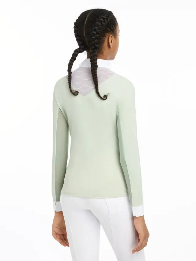 CLEARANCE LeMieux Young Rider Eva Long Sleeve Show Shirt - Pistachio - Vision Saddlery