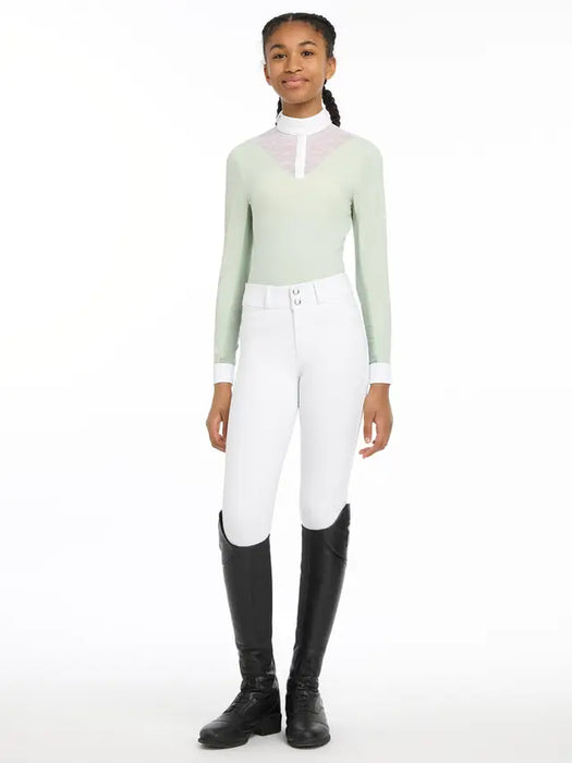 CLEARANCE LeMieux Young Rider Eva Long Sleeve Show Shirt - Pistachio - Vision Saddlery