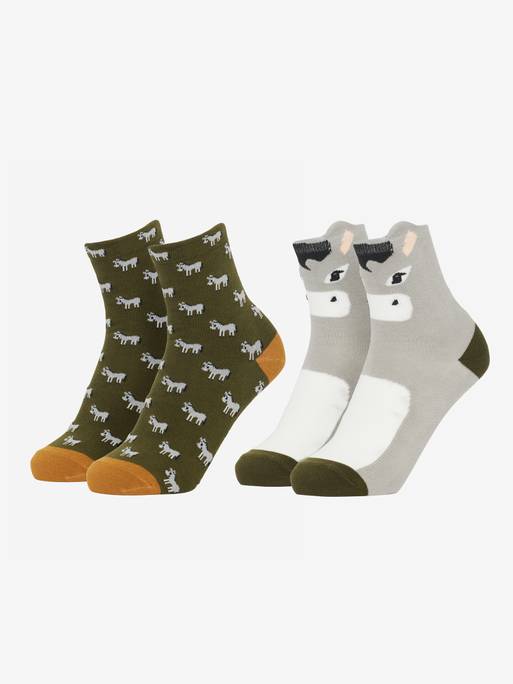 LeMieux Mini Character Socks - DONKEY 2 Pack