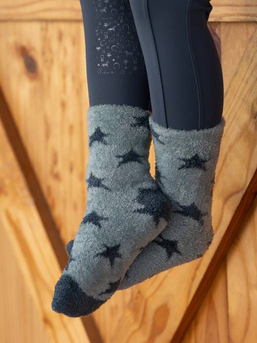 LeMieux MINI Sasha Star Fluffy Socks -PETROL