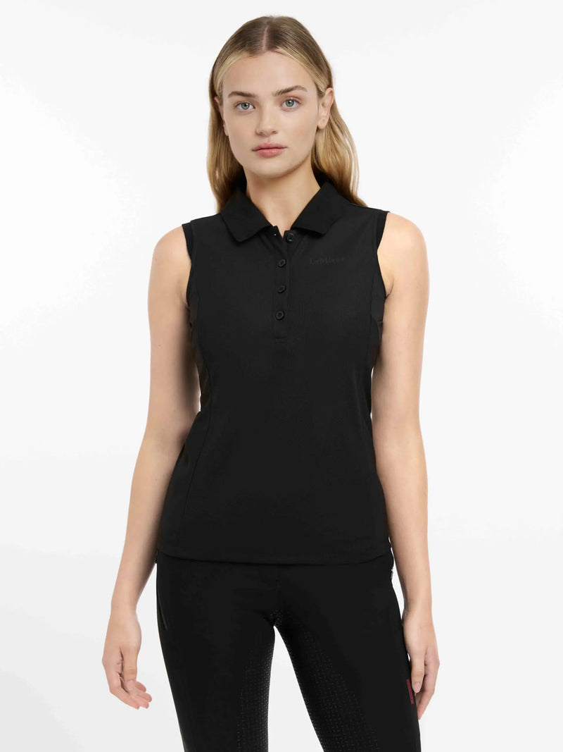 LeMieux Marissa Sleeveless Polo - BLACK - Vision Saddlery