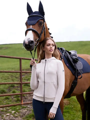 CLEARANCE-LeMieux Tabi Tech Zip Through Hoodie - STONE - Vision Saddlery