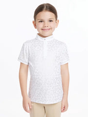 LeMieux Mini Bella Show Shirt - WHITE/HORSESHOES - Vision Saddlery