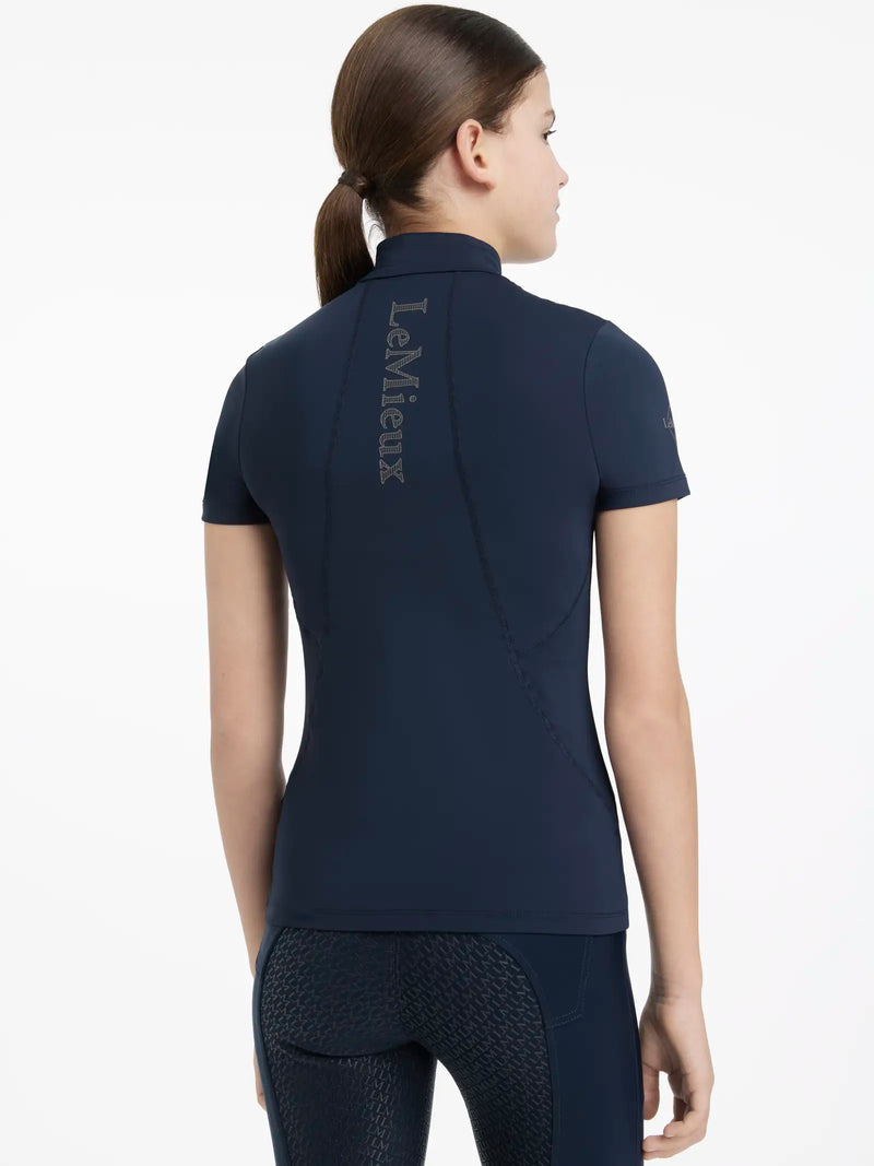 CLEARANCE-LeMieux Young Rider Classique Short Sleeve Base Layer - Navy - Vision Saddlery