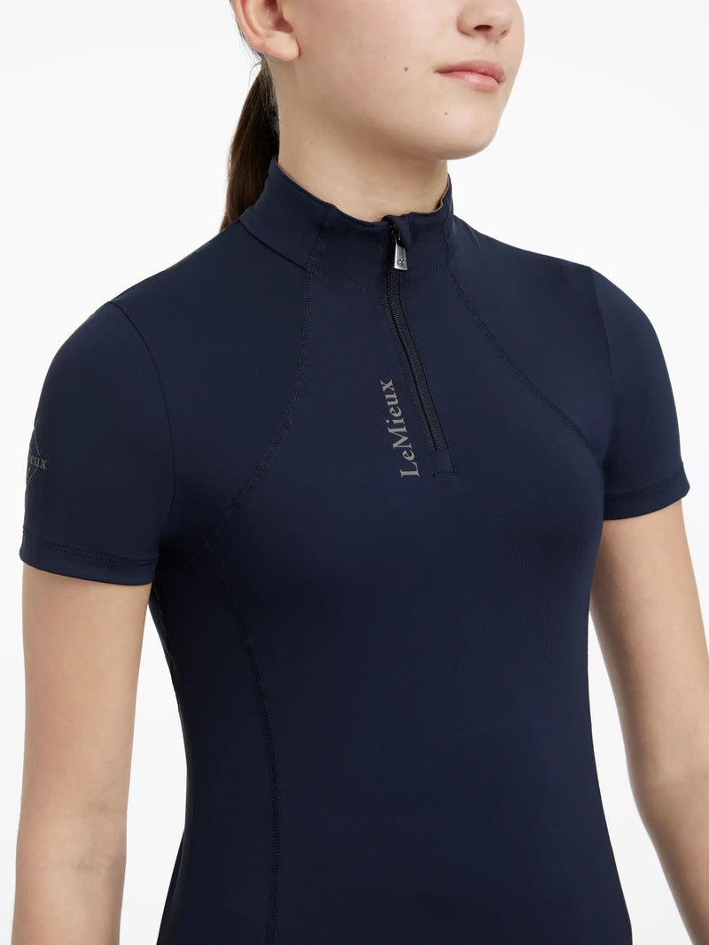 CLEARANCE-LeMieux Young Rider Classique Short Sleeve Base Layer - Navy - Vision Saddlery