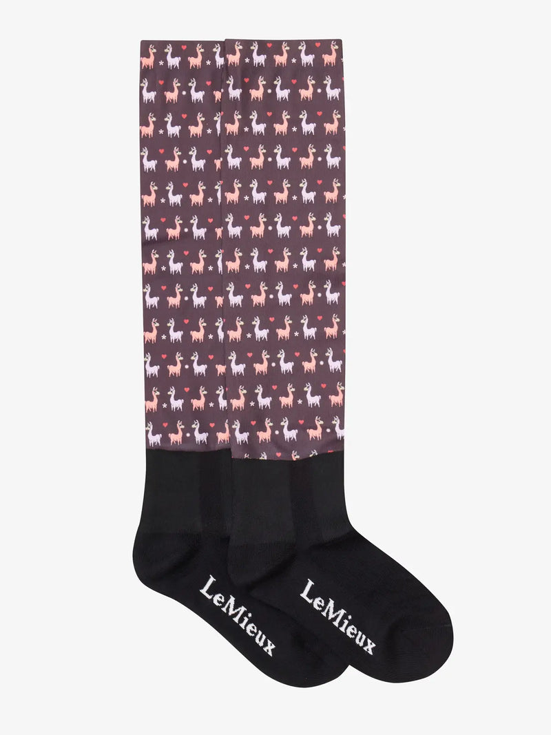 LeMieux Footsie Socks - LLAMA Damson
