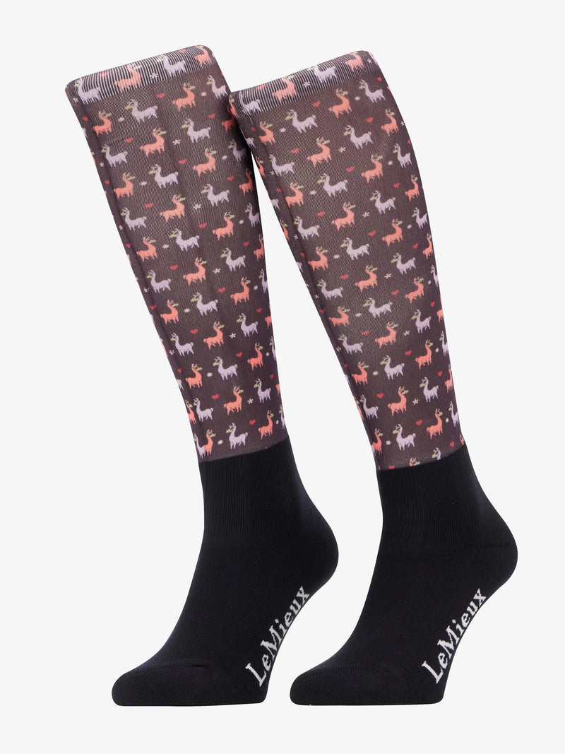 LeMieux Footsie Socks - LLAMA Damson