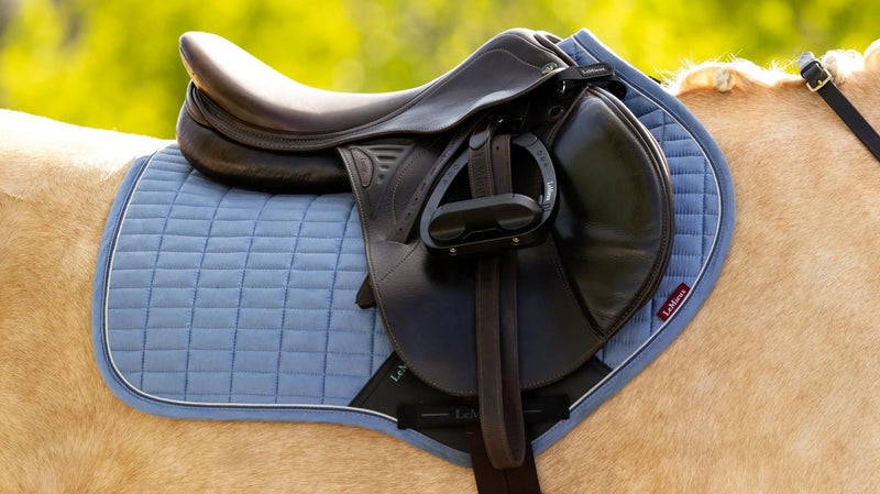 LeMieux Suede Close Contact Saddle Pad - Powder Blue - Vision Saddlery