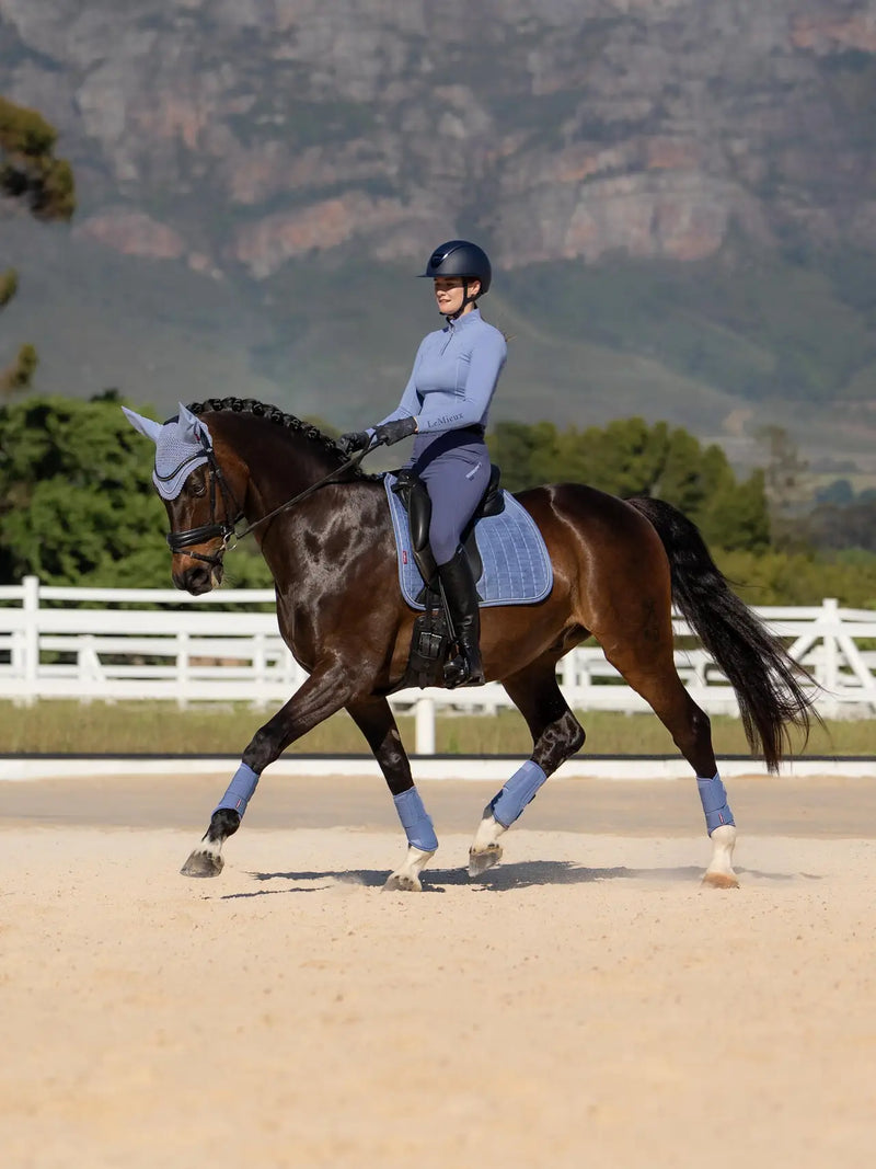 LeMieux Suede Dressage Saddle Pad Powder Blue - Vision Saddlery