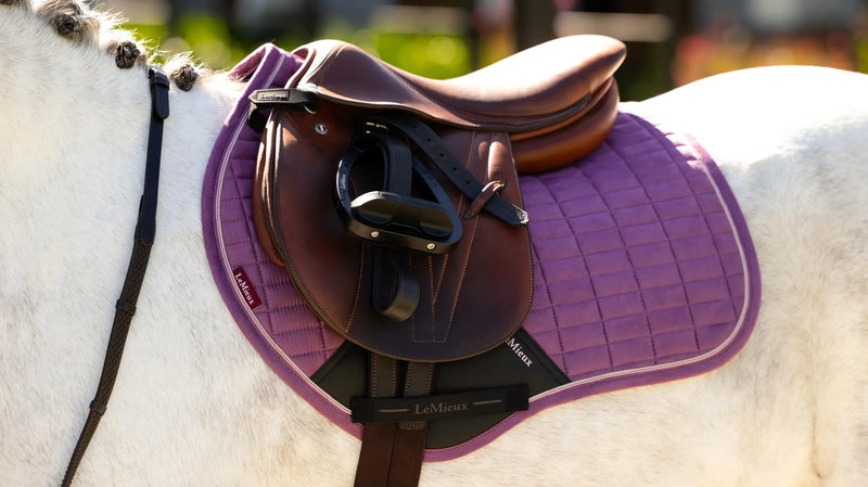 LeMieux Mini Suede Close Contact Square Saddle Pad - Mallow - Vision Saddlery