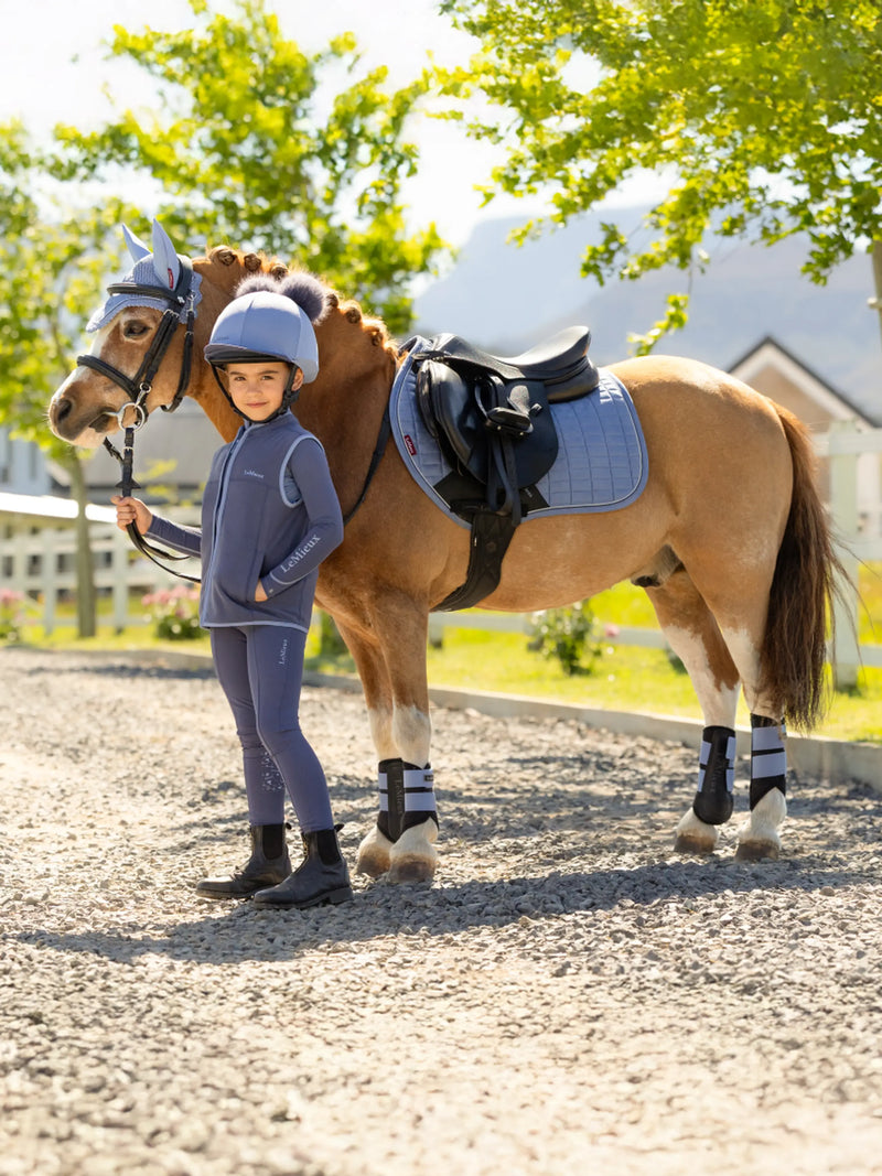 LeMieux Mini Suede Close Contact Square Saddle Pad Powder Blue - Vision Saddlery