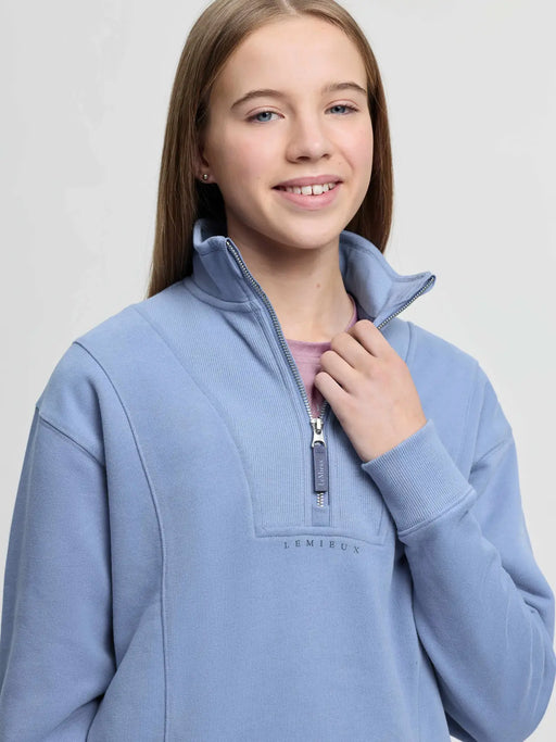 LeMieux Young Rider Vianne Quarter Zip Powder Blue - Vision Saddlery