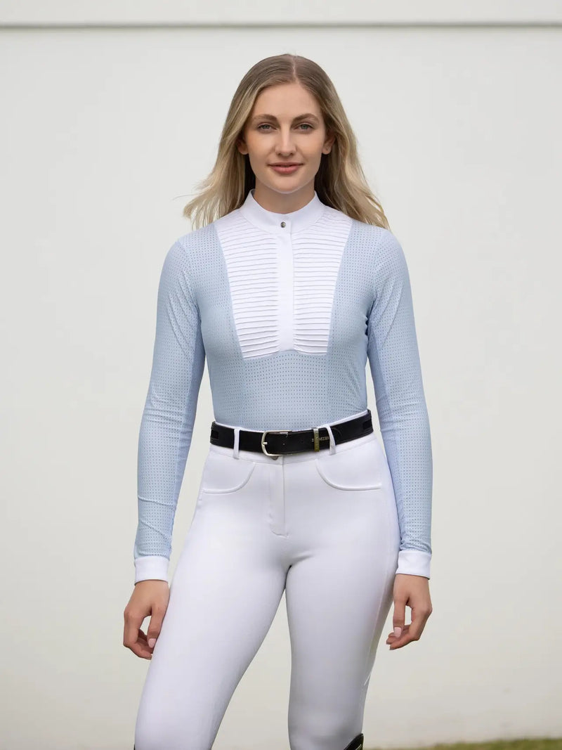 LeMieux Arielle Long Sleeve Show Shirt- Mist - Vision Saddlery