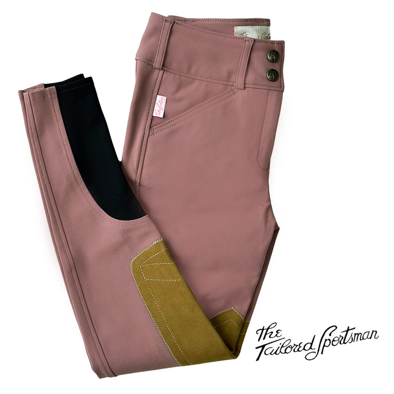 Tailored Sportsman Childrens Front Zip Boot Sock Breech - Rosewood & Tan - Vision Saddlery