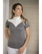 Penelope Las Honey Short Sleeve Show Shirt - Anthracite - Vision Saddlery