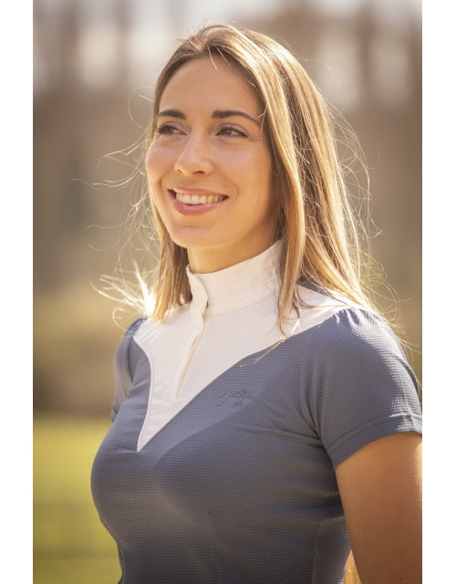 Penelope Las Honey Short Sleeve Show Shirt - Bering Sea - Vision Saddlery