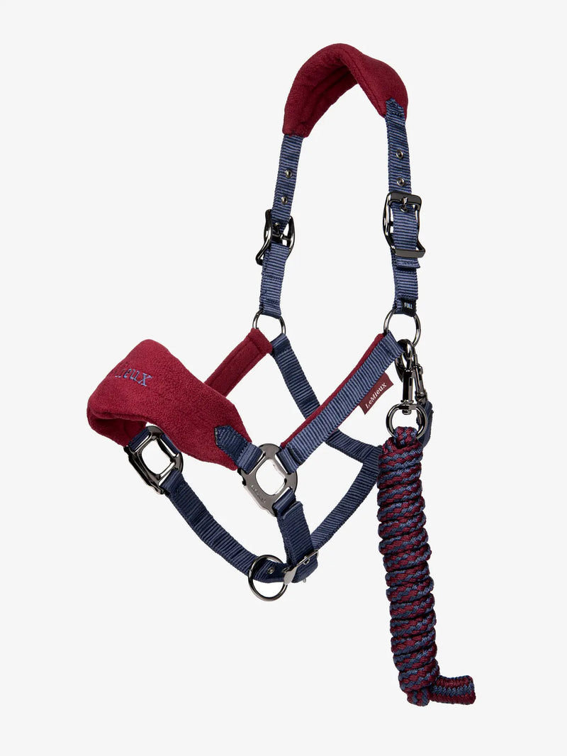 LeMieux Vogue Headcollar and Leadrope - Burgundy - Vision Saddlery