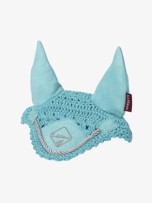 LeMieux toy pony fly hood in Azure color, miniature horse accessory with breathable fabric and decorative design.