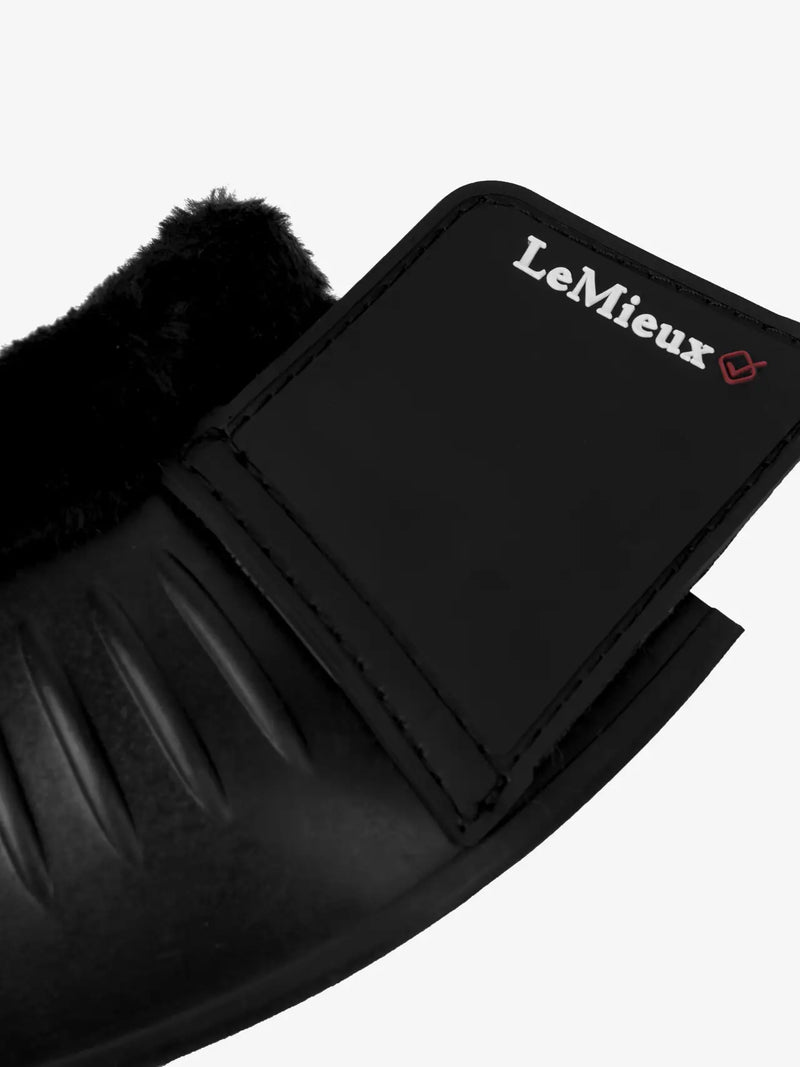 LeMieux Rubber Bell Boots With Fleece Black - Vision Saddlery