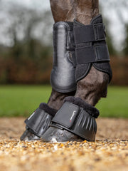 LeMieux Rubber Bell Boots With Fleece Black - Vision Saddlery