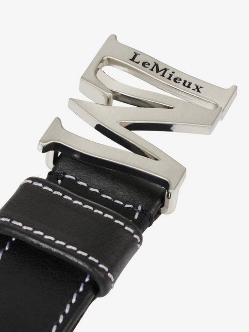 LeMieux Monogram Leather Belt - BLACK - Vision Saddlery