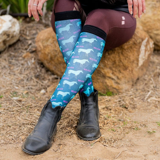 Dreamers & Schemers Boot Sock - Neigh - Vision Saddlery