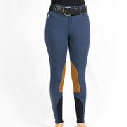 Tailored Sportsman Low Rise Trophy Hunter Front Zip Boot Sock Breech - MoodyBlue/Tan - Vision Saddlery