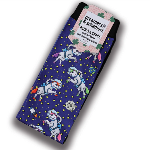 Dreamers & Schemers Boot Sock - Unicorns In Space - Vision Saddlery
