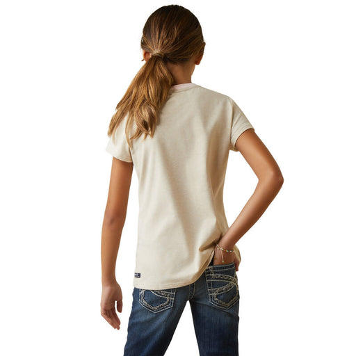 Ariat Youth "Flora" Short Sleeve T-Shirt- OATMEAL HEATHER - Vision Saddlery