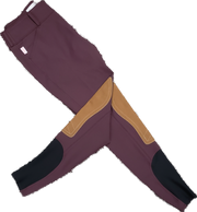 Tailored Sportsman Low Rise Trophy Hunter Front Zip Boot Sock Breech - Bordeaux/Tan - Vision Saddlery