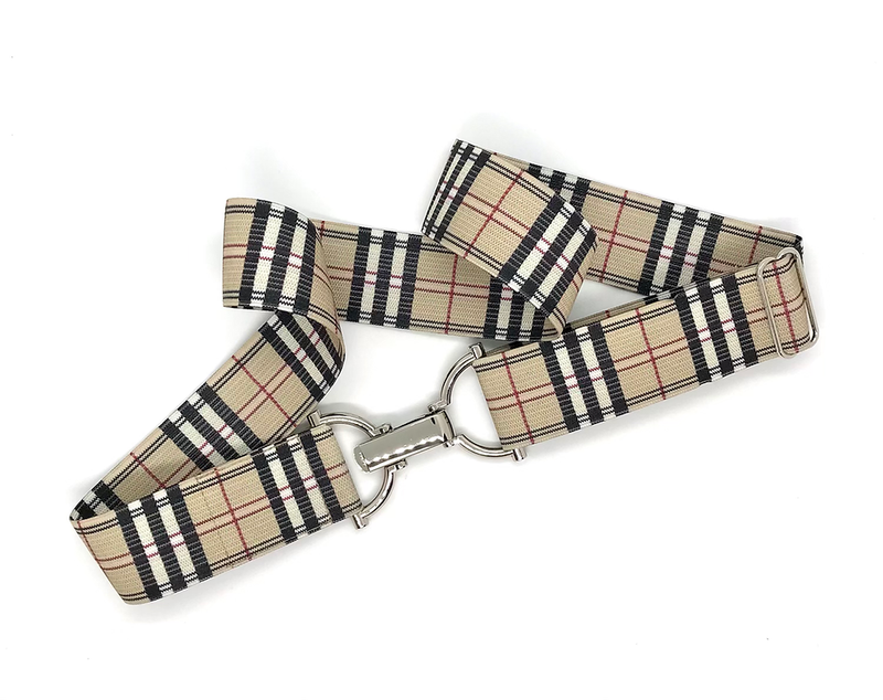 Bedford Jones Belt - Plaid w/ Gold D-Ring 1.5" - Vision Saddlery