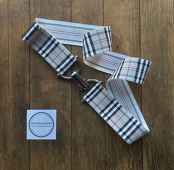 Bedford Jones Belt - Plaid w/ Silver D-Ring - Vision Saddlery